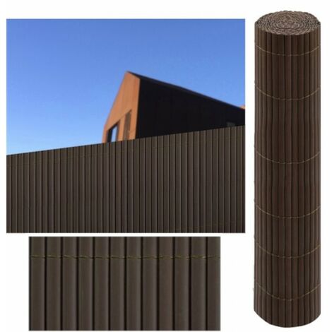 Cañizo PVC Ovalado Composición 100% PVC Con Varillas De Bambu Tubos de 8MM  Color Marron Medida 1,5X3M