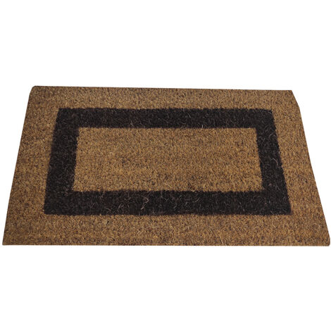 Felpudo 100% Fibra Coco Base Antideslizante Cenefa Marron 50X90CM