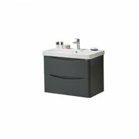 Kartell Cayo Wall Mounted 2 Drawer Unit & Ceramic Basin 800mm - Anthracite