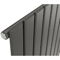 Eastgate Eben Steel Anthracite Horizontal Designer Radiator 600mm x 1224mm Single Panel - Electric Only - Thermostatic