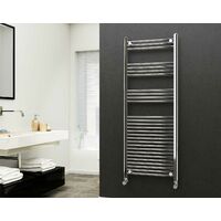Eastgate 22mm Steel Straight Chrome Heated Towel Rail 1600mm x 600mm - Central Heating, 2881 BTUs