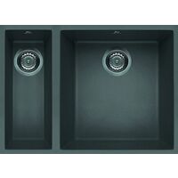 Reginox Quadra 150 Inset 1.5 Bowl Granite Black Undermount Kitchen Sink Titanium Metaltek