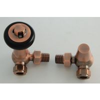 Plumbers Choice Faringdon Corner Brass Traditional Thermostatic Radiator Valve Antique Copper