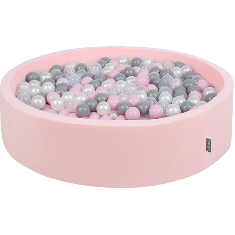 KiddyMoon 120X30cm/1000 Bolas ∅ 7Cm Piscina De Bolas Para Ninos Hecha En La UE, Rosa:Perla/Gris/Transparente/Rosa Claro - rosa:perla/gris/transparente/rosa claro
