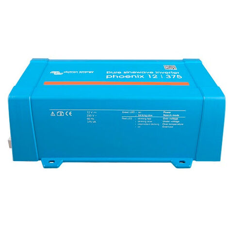 Victron – Onduleur 12V 375VA – Tension de sortie 230V – Pur sinus pour installations photovoltaïques – Efficacité 90%