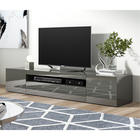 CASA VITAL TV- Ständer LONDON II - mehrere Farben, 200x40x45 cm, mit 3 Schränken, Antrazit