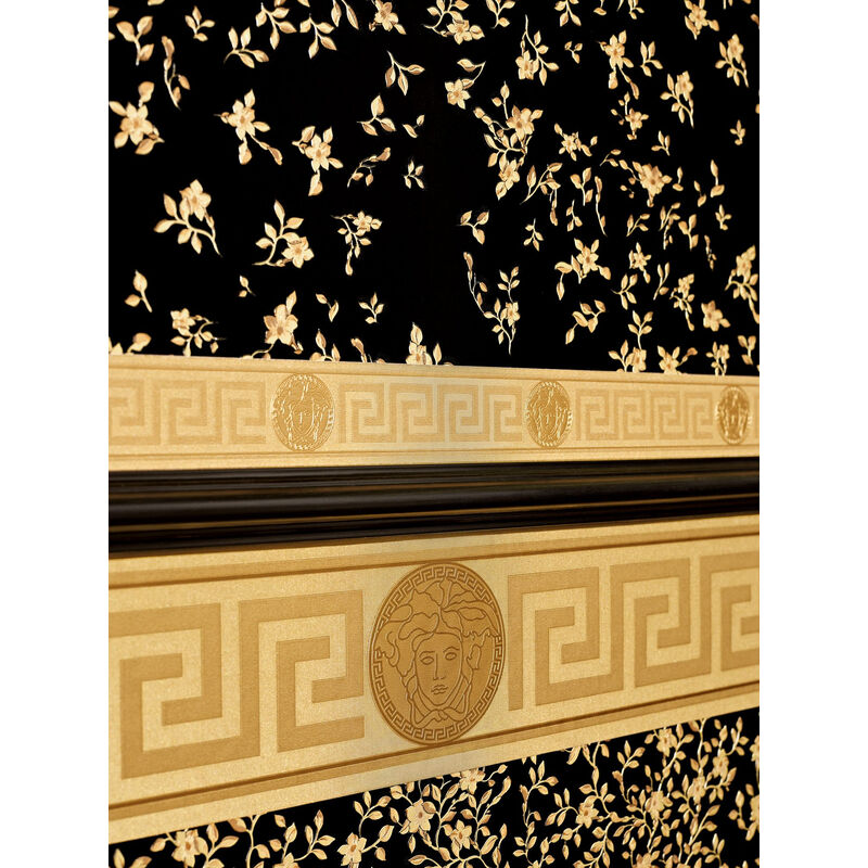 Versace Home Bordüre «Barock, Floral, Gelb, Gold, Metallics