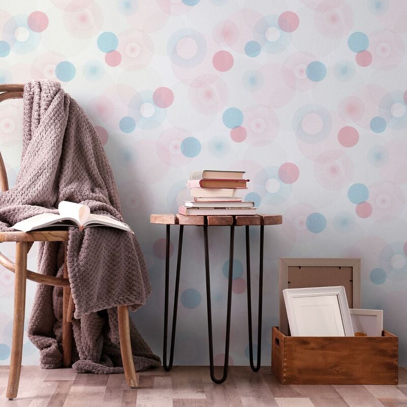 Pastell Tapete einfarbig Rosa Vliestapete im für schlicht und Schlafzimmer Kinderzimmer in Stil Uni Vlies Wandtapete Pastellfarben