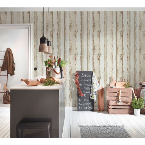 36893-1 jetzt Wohnzimmer Vintage-Tapete Holzoptik | Holz für weiß | Vliestapete beige Tapete 368931