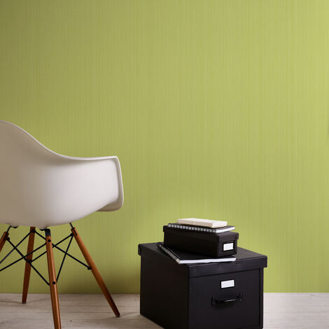 Uni Tapete in Lindgrün, Einfarbige grüne Vliestapete ideal für Wohnzimmer  und Esszimmer