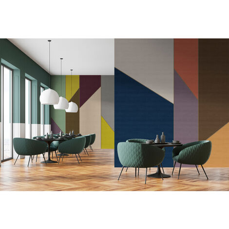 Bunte Fototapete mit Geometrie Design | Skandinavische Tapete geometrische  Muster | Wohnzimmer und Büro Vliestapete im