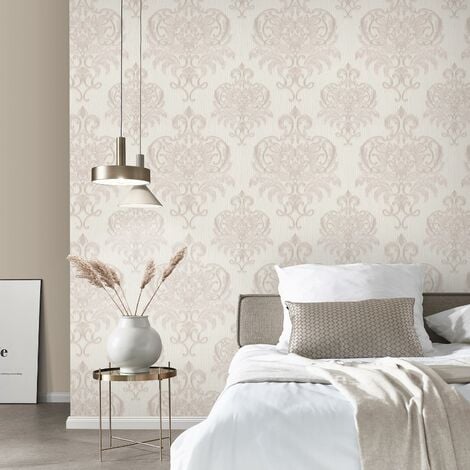 Ornament Tapete und Edle elegant | beige silber für Barock Vlies Wohnzimmer Schlafzimmer ideal Vliestapete 
