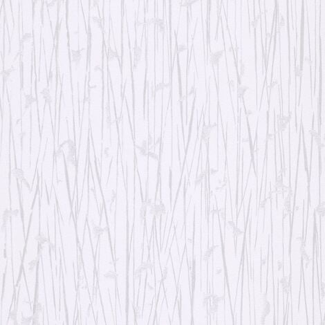 Skandinavische Vliestapete weiß beige | Pampasgras Tapete in Crème ideal  für Schlafzimmer und Badezimmer | Vlies