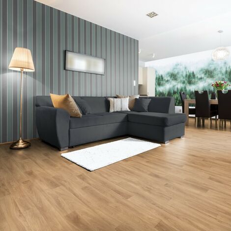 PVC Bodenbelag Meteware Holzoptik braun CV Belag in 2 und 4 m Breite ideal  für Wohnzimmer