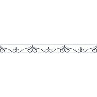 Tapete französische Lilie | Ornament Tapetenbordüre in Schwarz Weiß | Selbstklebende Bordüre aus Vlies und Vinyl ideal für Küche und Badezimmer - Schwarz / Anthrazit, Weiß