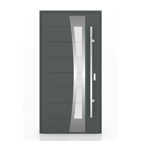 Puerta de Entrada Mallorca 980 mm x 2070 mm Apertura Derecha Color Gris Antracita