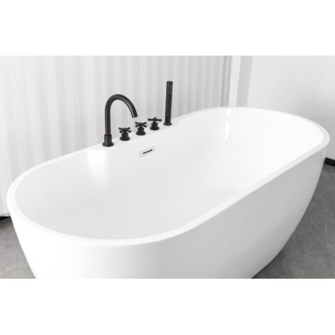 Freistehende Badewanne ARUBA schwarz 170x75x58 cm