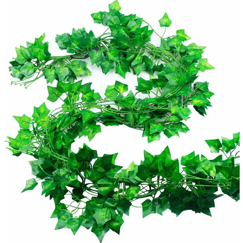 Plantas Decoración del hogar Restaurante,Bar OFNMY 12 pcs 2m Hiedra  Artificial Garland Falso Colgante de la Planta Decoración del Partido con  100pcs Bridas para Pared,Jardín,Boda,Balcón Club Escalera olivi.com.br