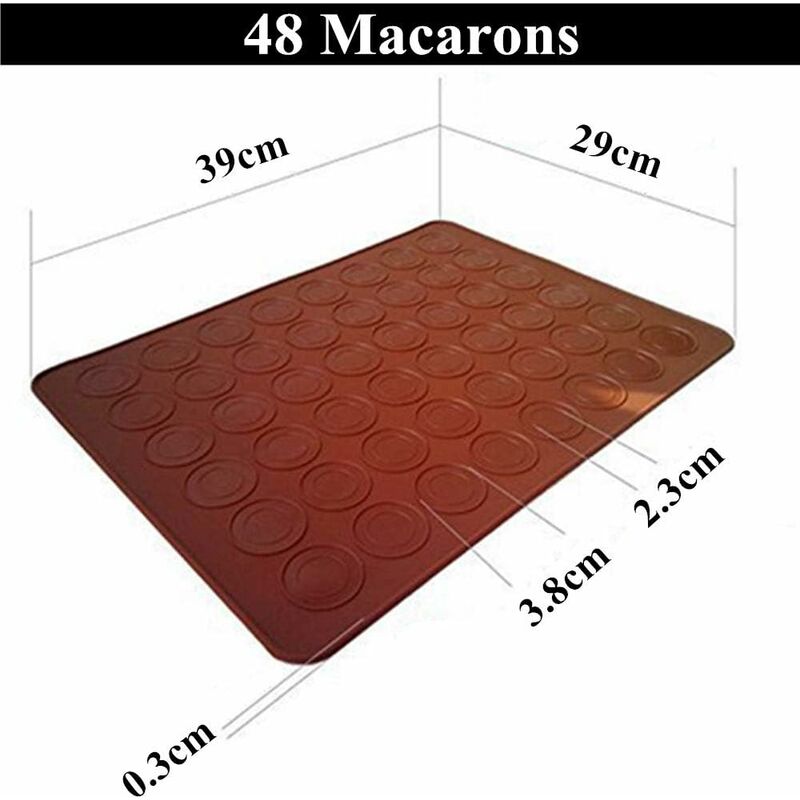 Lumaland alfombrilla molde base de silicona para galletas Macarrons 30 x 40 cm resistente antideslizante en el horno hasta 230 ° C marrón 