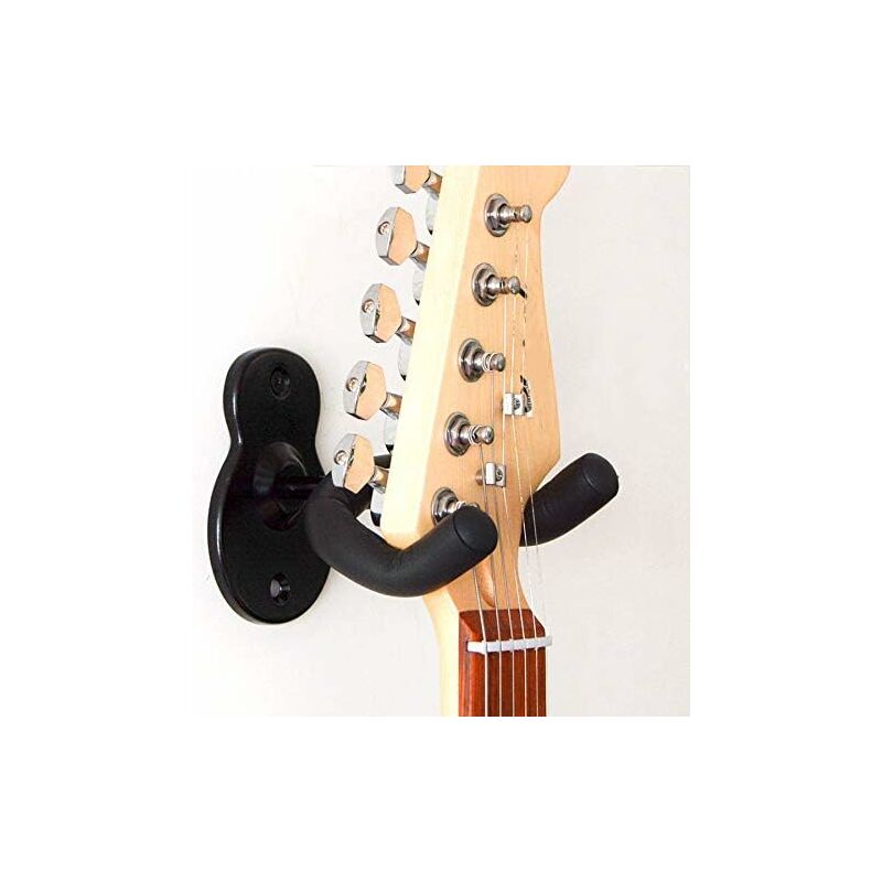 LITZEE, soporte de pared para guitarra, gancho de suspensión, bajo  eléctrico acústico, gancho de pared, gancho de suspensión de Metal negro  para guitarras de todos los tamaños