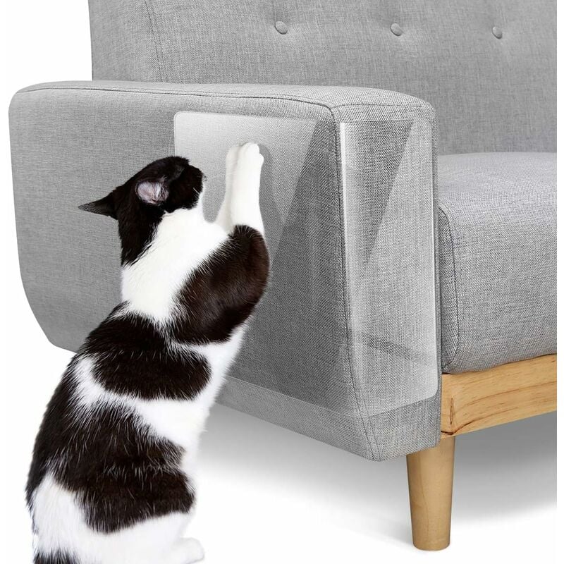 LITZEE BCC Protector de muebles [2 unidades], Protector de garras de gato, Protector de garras de gato autoadhesivo para muebles de mesa de sofá, Blanco.