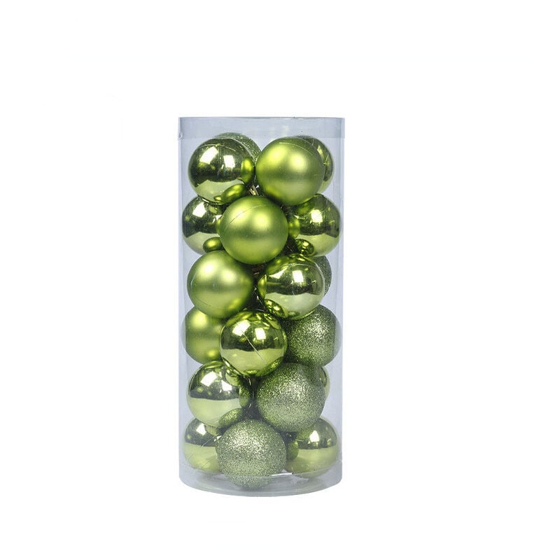 24 bolas de Navidad, adornos para árboles de Navidad, juego de bolas de adorno colgante para árboles de Navidad para colgar en árboles de Navidad para fiestas navideñas, 4 cm, color verde fruta