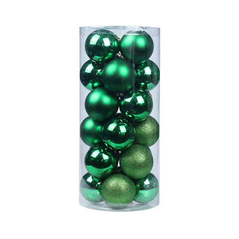 24 bolas de Navidad, adornos para árboles de Navidad, juego de bolas de adorno para árboles de Navidad para colgar en árboles de Navidad para fiestas navideñas, 4 cm, color verde