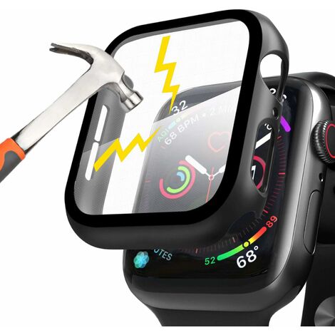 Estuche para PC de 44 mm para Apple Watch con protector de pantalla,  ultradelgado sin burbujas [