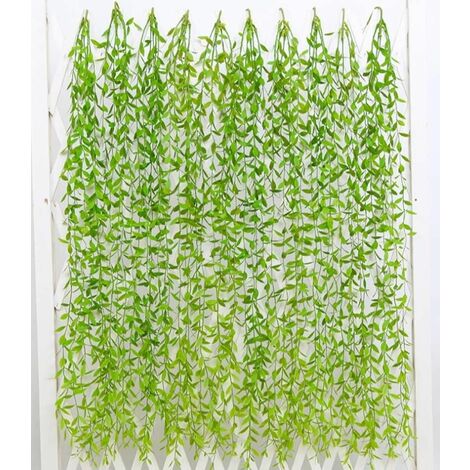 Plantas artificiales para colgar, 95 cm de plantas hojas de sauce de hiedra, plantas de plástico, decoración de plantas de vid para colgar en el jardín de bodas -B9（2 piezas ）