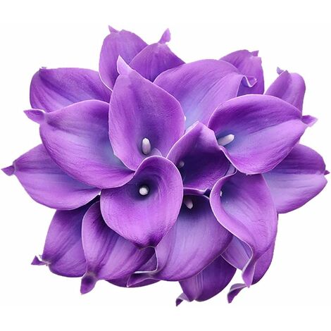 20 piezas Artificial Calla Lily Lataex Real Touch Ramos de flores Flor de  seda artificial para