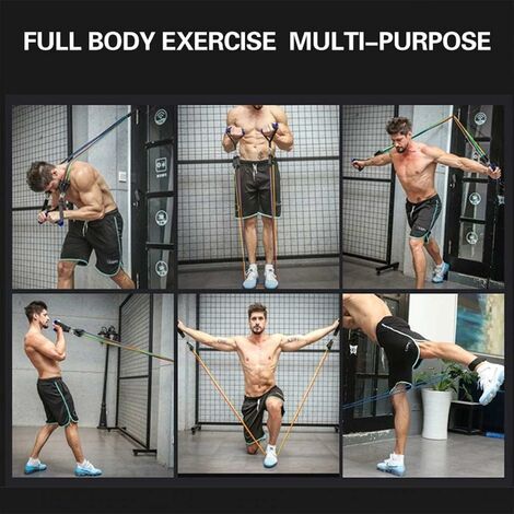 pilates Estuche portátil/Core Sliders para hombres mujeres entrenamientos de glúteos Bandas de resistencia+Tubos de fitness/ Asas /Ancla de puerta Correas de tobillo recuperación yoga