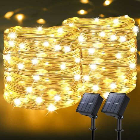 Energía solar luces de jardín Bombilla LED Cadena Cristal Lágrima Reino Unido Hada al aire libre