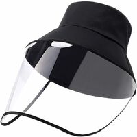 Sombrero de pescador LITZEE, gorro anti-saliva anti-polvo anti-UV con visera transparente Protección facial completa Unisex para vacaciones, pesca, viajes, playa