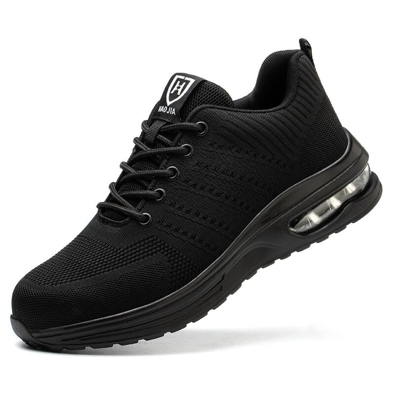 Scarpe antinfortunistiche Uomo Donna Sneaker antinfortunistica leggera  Scarpa da lavoro comoda e traspirante con puntale in acciaio Nero Taglia 38