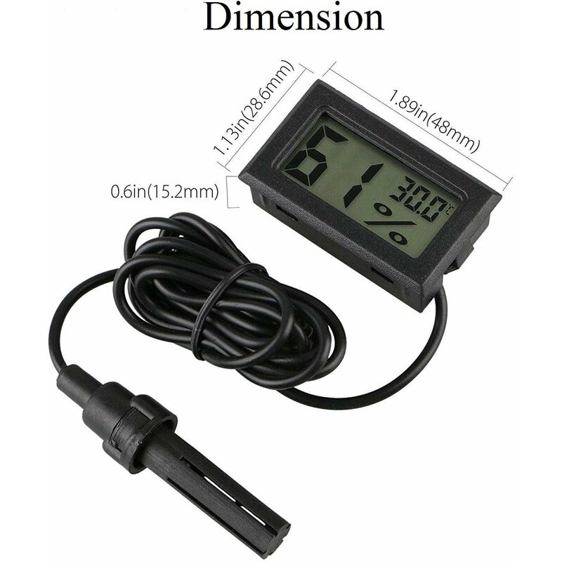 Digital LCD Temperatura umidità Meter Termometro Igrometro per incubatrici Box per lallevamento di rettili da Interno 