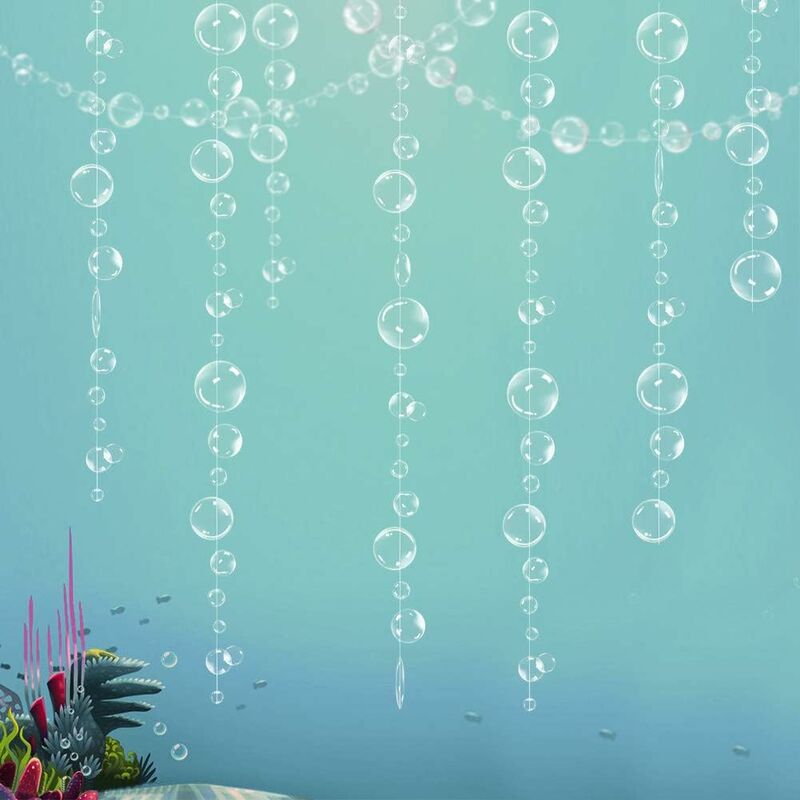sfondo per sirena sotto il mare stanza dei bambini Ghirlande di bolle blu trasparenti per decorazioni per feste decorazioni da appendere casa con sagoma di bolle galleggianti compleanno 