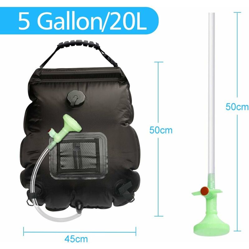 5 galloni / 20 L Campo solare Doccia solare Bag allaperto riscaldata Doccia Bag portatile borsa da bagno per Esterni unescursione scalata 