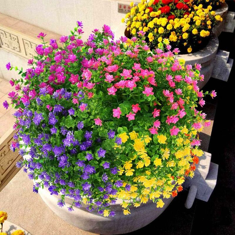 6 pz bosso artificiale artificiale fattoria verde stelo piante finte per la  casa giardino Patio matrimonio decorazione esterna interna - AliExpress