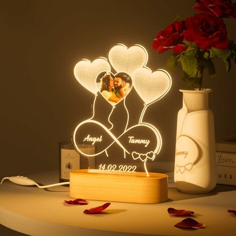 Foto personalizzata Lampada a cuore a LED Cornice personalizzata