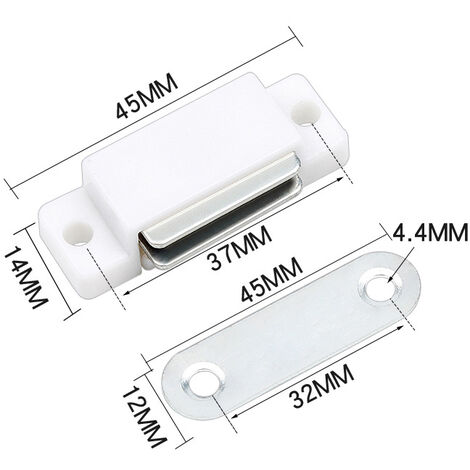 Scatti magnetici per armadietto con aspirazione da 10 pezzi, forte chiusura  magnetica, aspirazione a porta singola