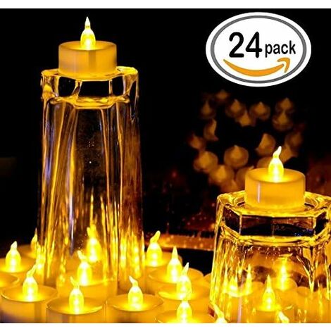 Candele Tea Light LED senza fiamma - CR2032 Alimentato a batteria - Effetto  tremolante - Luce bianca calda, gialla