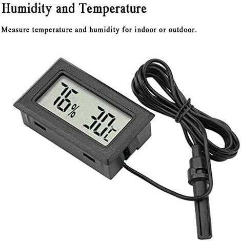 Petyoung Monitor di Temperatura Igrometro Termometro Digitale Incorporato LCD 2 in 1 con Sonda Esterna Rettile Incubatore Acquario Pollame