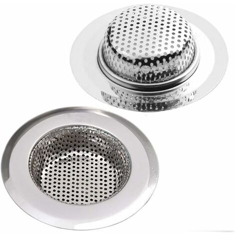 Filtro di scarico in acciaio inossidabile, set di 2, filtro per doccia, lavello da cucina? 9 cm e filtro di scarico per vasca, 2 filtri per doccia