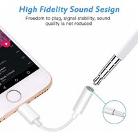 Adattatore per cuffie per iPhone 12 Adattatore per cavo adattatore audio  AUX da 3,5 mm Splitter per iPhone 7/8 / X / XR / XS / 11/12 Adattatore per  dongle per auricolari da 3,5 mm per tutti i iOS - Bianco