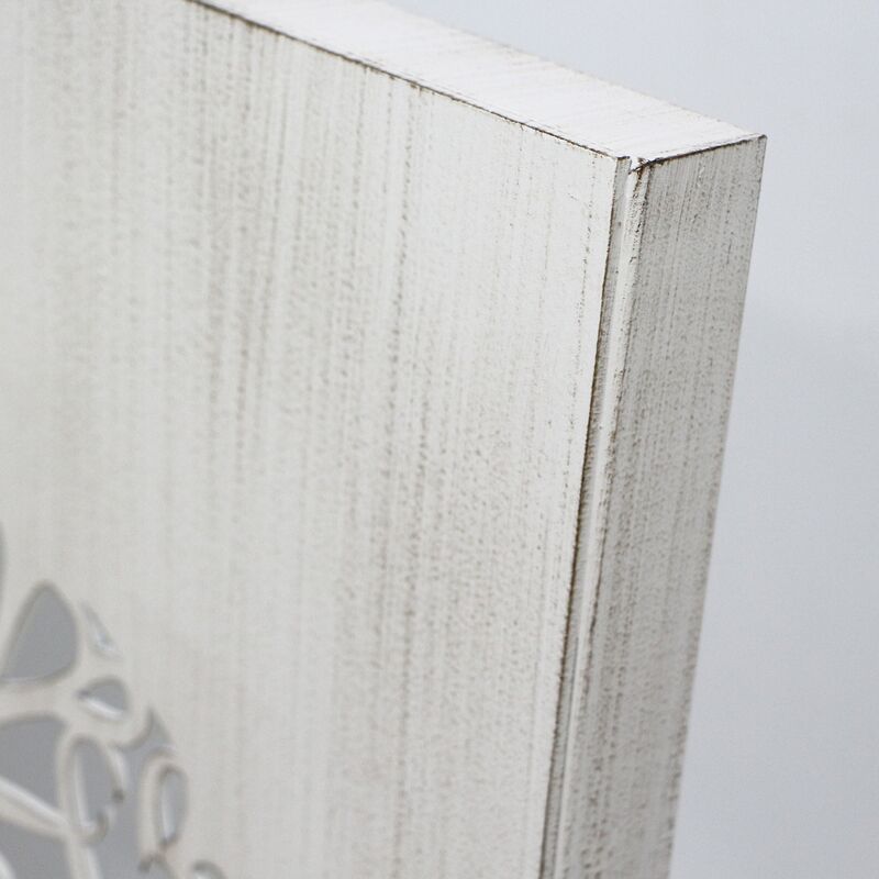 Cuadro mandala 60x120 cm blanco envejecido. Cuadro Mandala de Pared Calada,  Fabricado Artesanalmente en España, Decorado