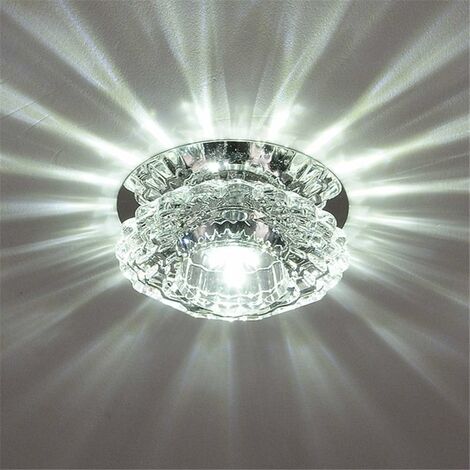 Lujoso Lámpara de Techo Proyector Cristal Lámpara de Araña Led Moderno Destacar Luz Pasillo Entrada Hall Blanco Frío