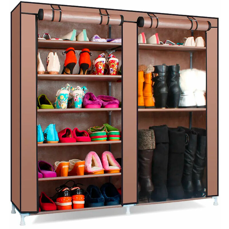 Zapatera Con Closet Organizador De Zapatos Para 36 Pares Y Compartimientos  De Ropa Rack And Pack Rosa