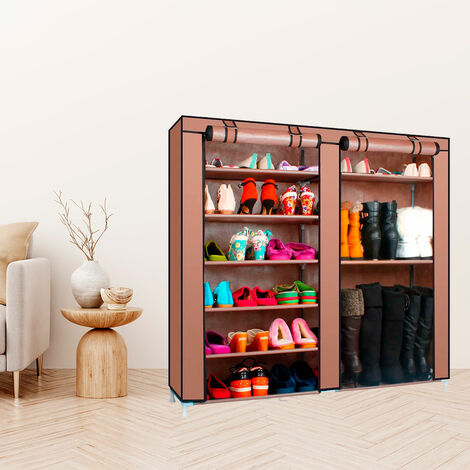 Zapatera Con Closet Organizador De Zapatos Para 36 Pares Y Compartimientos  De Ropa Rack And Pack Rosa