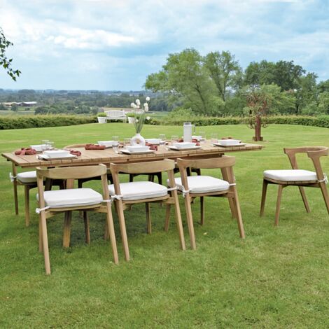 Salon de jardin en teck massif Floreal, 6 places (1/5)