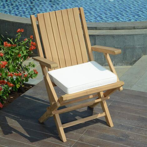 Fauteuil De Jardin En Teck Massif Samoa - Empilable Et Confortable - 57x63x92cm - Certification FSC